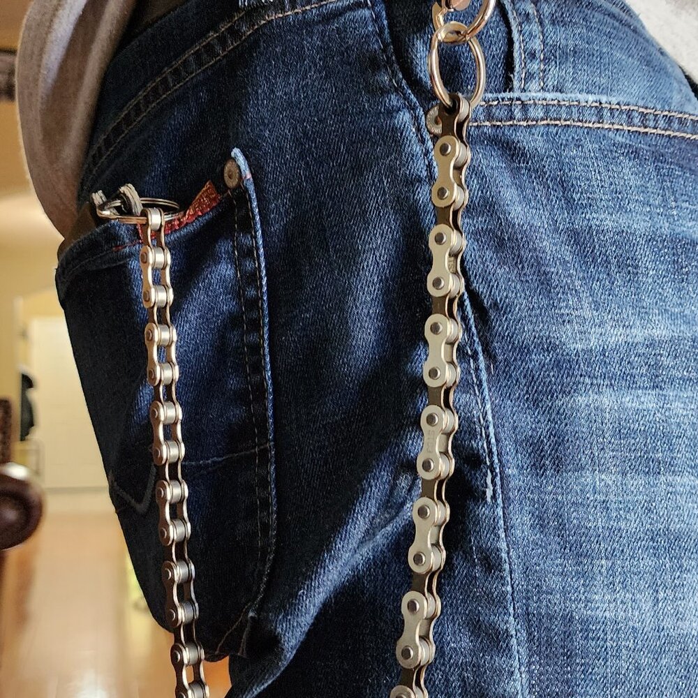 Wallet Chain Stainless Steel Biker Chain Trucker Gray Leash 24" Medium Punk